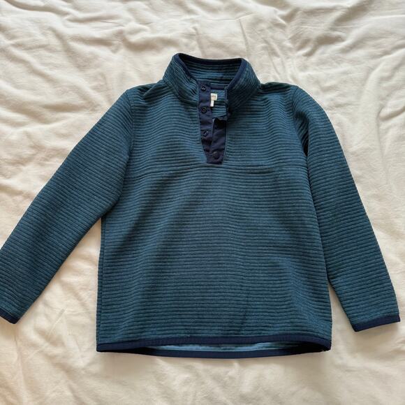 Crewcuts Boys Teal Ribbed Snap Pullover Sweatshirt Size 6-7 - Picture 4 of 4